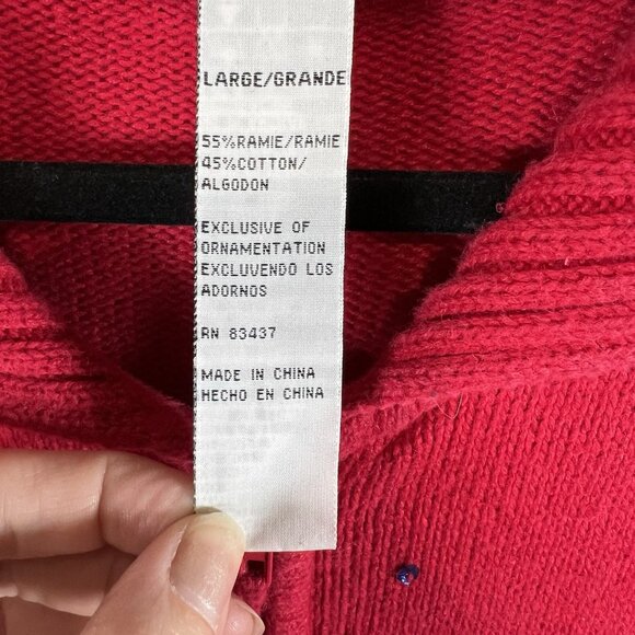 Vintage Tiara International Christmas reindeer full zip sweater woman's size XL - Picture 6 of 10